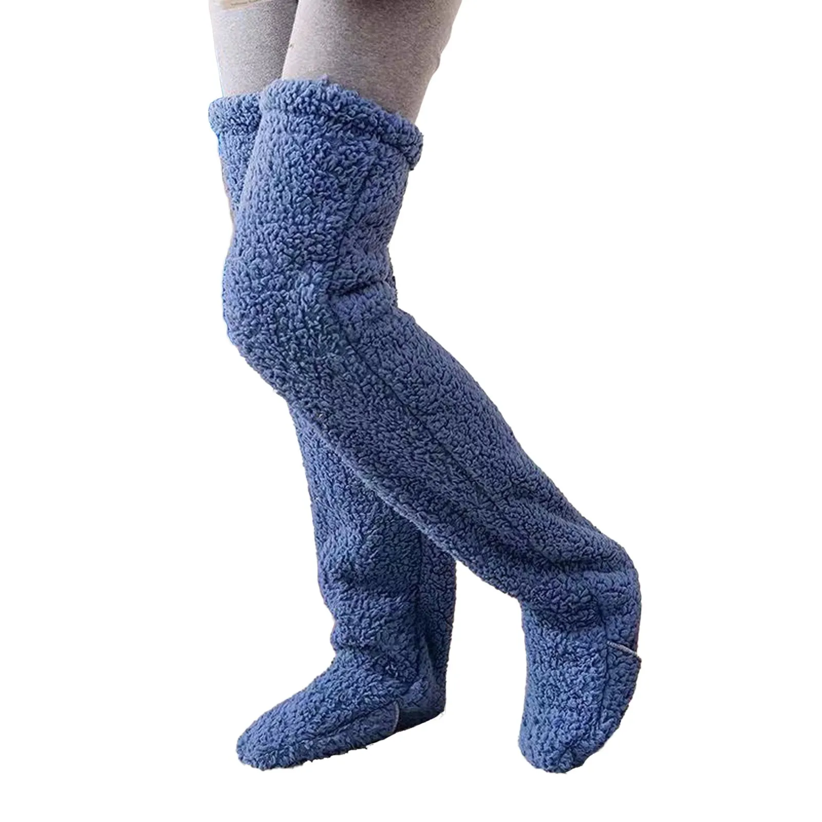 Fluffy Leg Warmers Stocking Winter Warm Leg Cover Home Over Knee