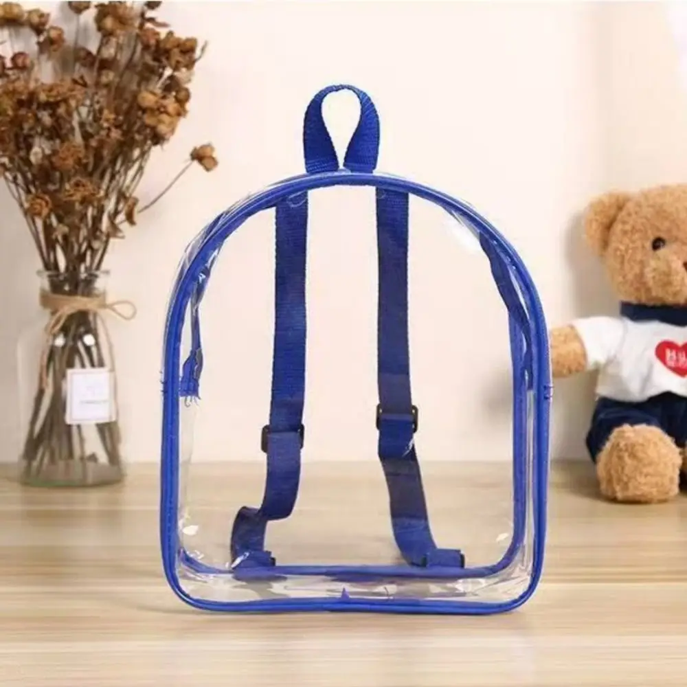 PVC Children Backpack Double Shoulder Design Snack Storage Storage Gift Bag Zipper Closure Toy Storage Transparent Backpack 2