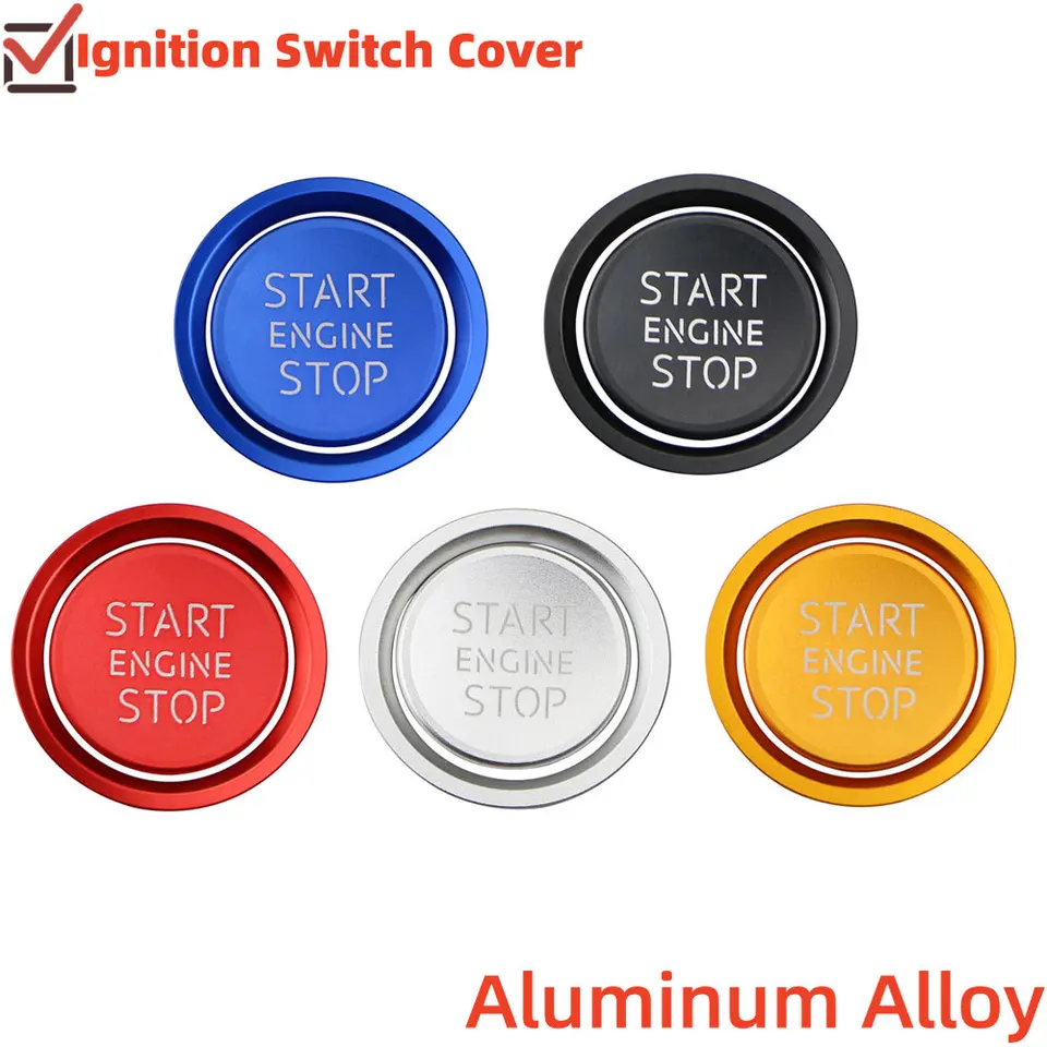 HBZYD Car Start Stop Button Cover Start-Stop Button Protection Cover,Suitable for Audi Q5 8R A4 B9 A7 C7,Silver Start-Stop-Button Accessories