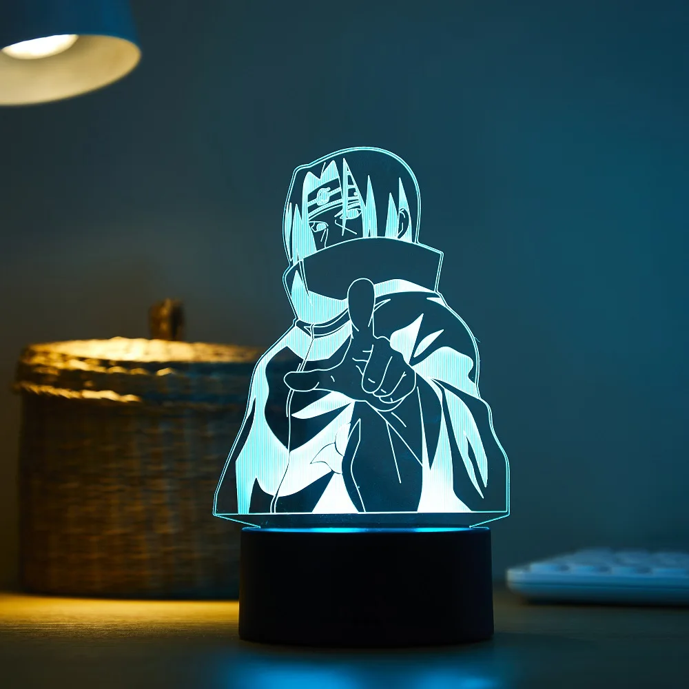 motion sensor night light 16/7 Colors Naruto Uzumaki LED Night Light Akatsuki Kakashi Hatake Kids Bedroom Nightlight Itachi Uchiha 3d Lamp Child Xmas Gift night light lamp Night Lights