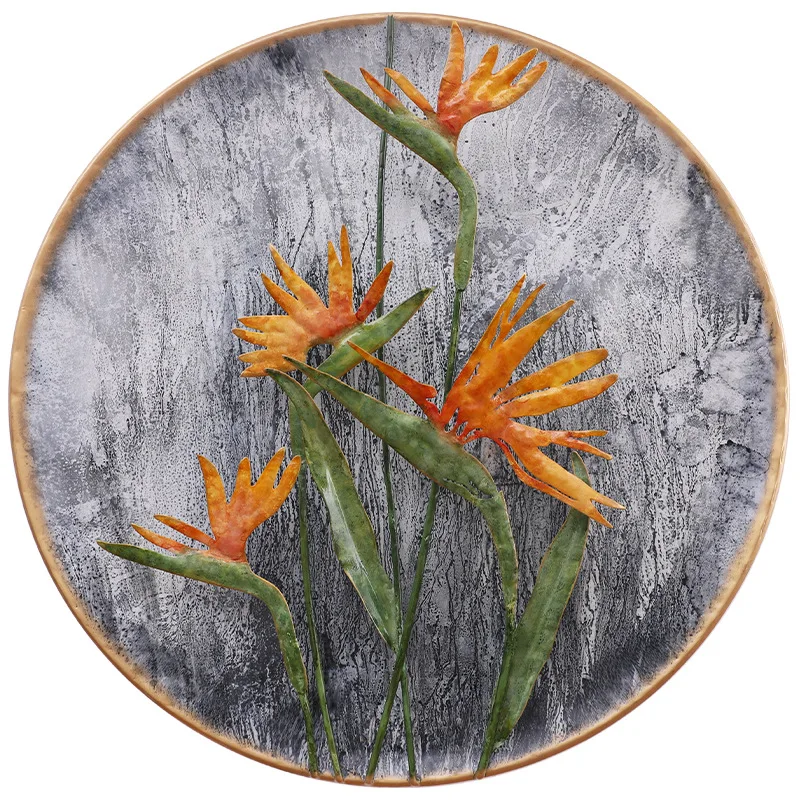 

Железная декоративная картина для крыльца, креативный фон для гостиной, фоновая стена для столовой, трехмерная круглая настенная подвеска