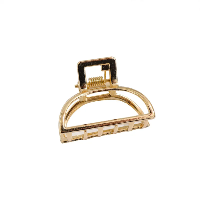 Fermagli per capelli in metallo a cuore cavo alla moda Semplice antiscivolo Mini Frangetta geometrica dorata Barrette per capelli Mascelle per donne Ragazze ogni giorno_voghion.com