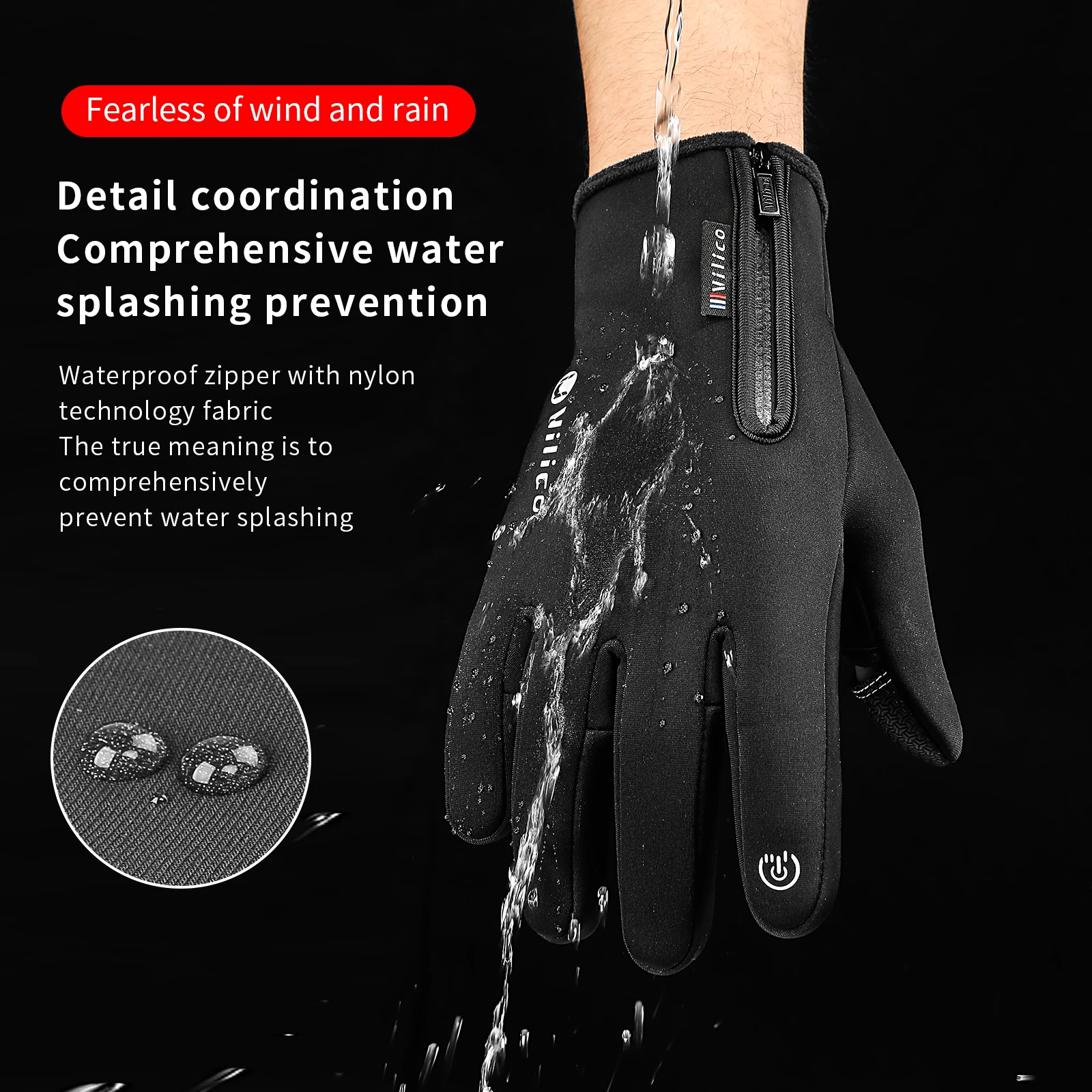 Outdoor Riding Bike Fishing Fingerless Gloves Cycling Gloves Fishing Gloves Polar Fleece Exposed Two-finger Touch Screen Non-slip Waterproof Unisex