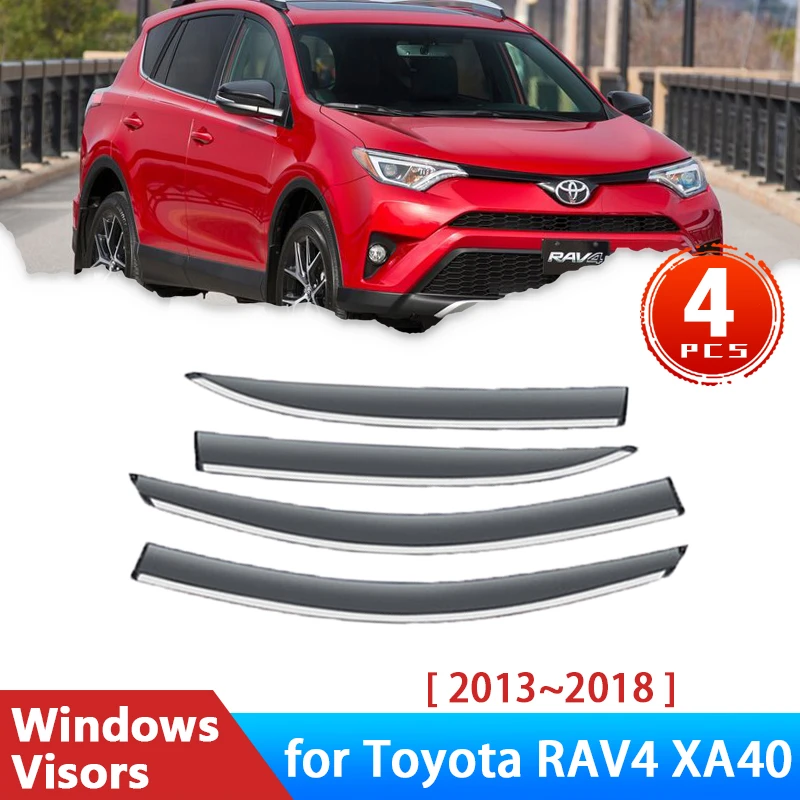 Deflectores para Toyota RAV4 2017 RAV 4 XA40 IV 2013 ~ 2018 accesorios 2014 visores de ventanas laterales de coche protectores de cejas para lluvia visera solar| - AliExpress