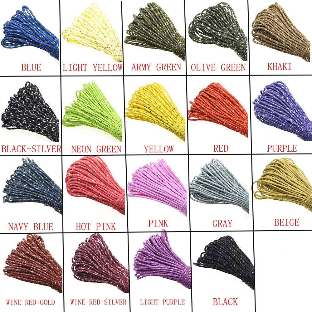Gold & Silver 550 Paracord - Premium Mil-Spec Type III 7-Strand Core, 100 FT, 19 Vibrant Colors