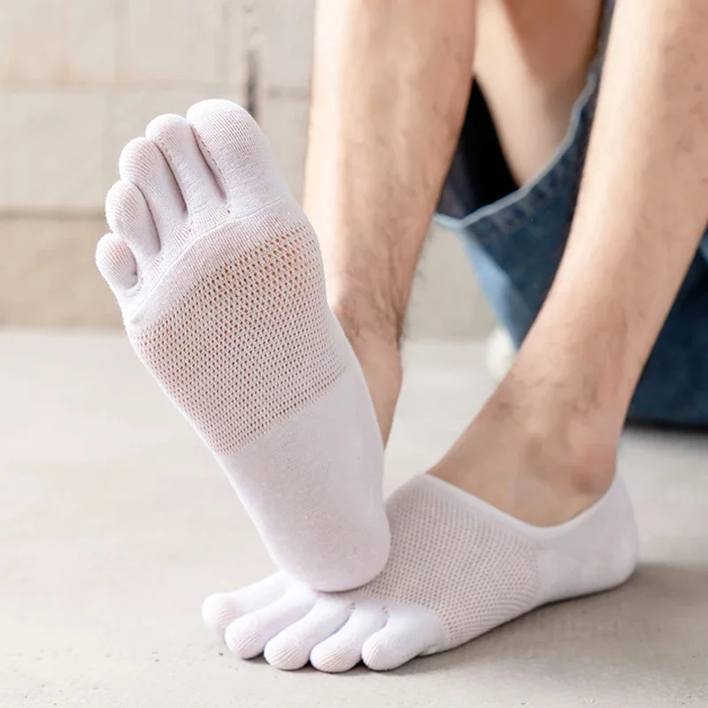 5 Pairs Breathable Cotton Invisible Toe Socks