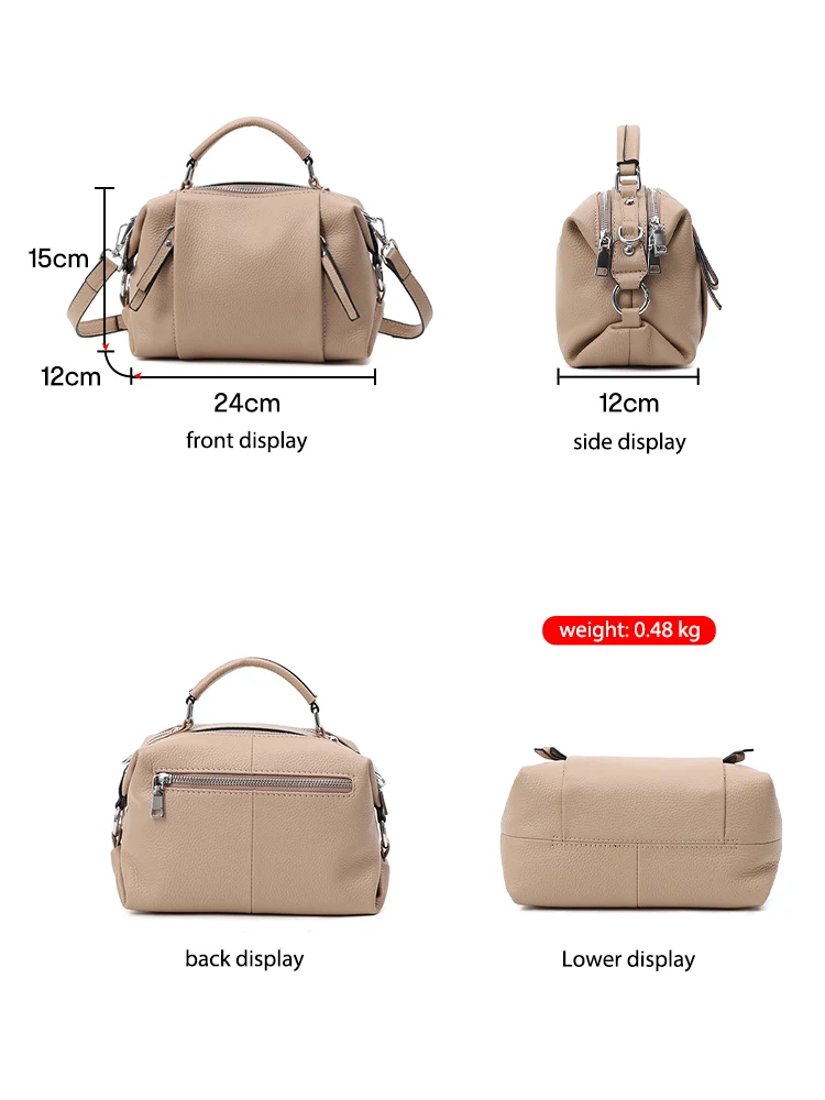 حقيبة جلدية أصلية للسيدات، بتصميم بسيط وعصري، تجمع...