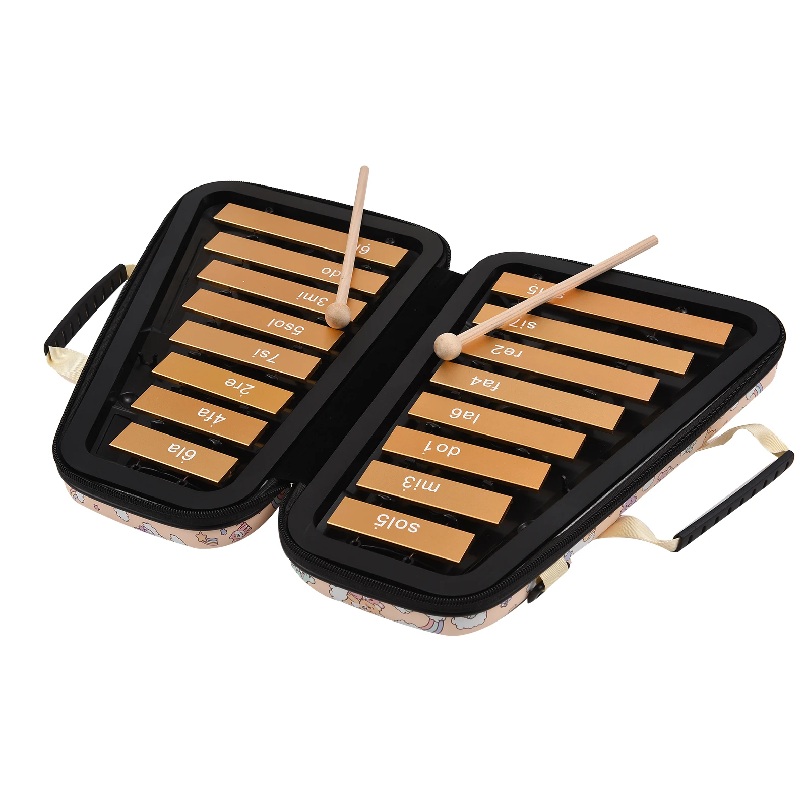 

16 Keys Glockenspiel 16-Note Aluminum Plate Xylophone Early Educational Musical Percussion Instrument with Case Mallets