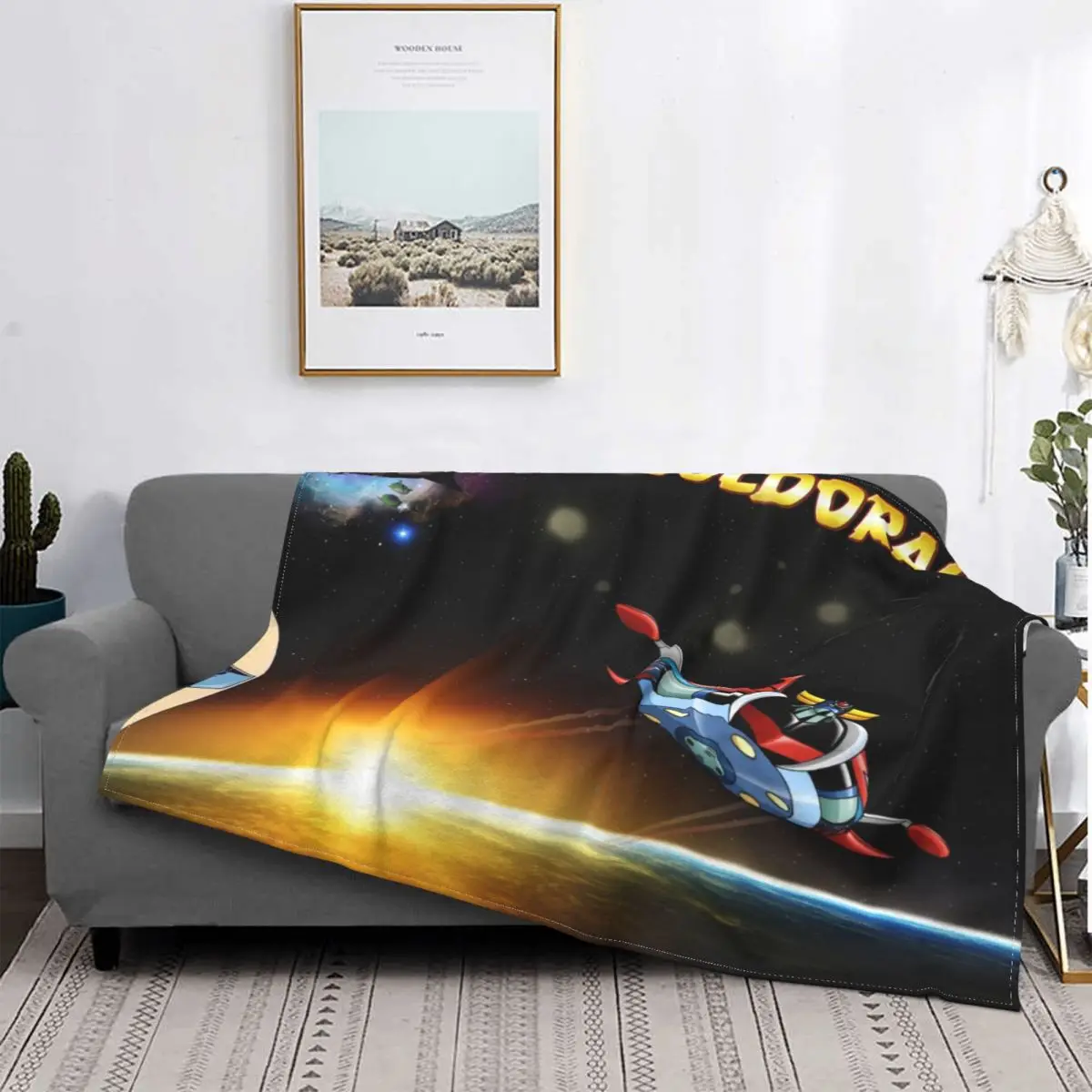 

Sofa Fleece Grendizer Version 3 Throw Blanket Warm Flannel Goldrake Goldorak Blankets for Bedroom Travel Couch Bedspreads
