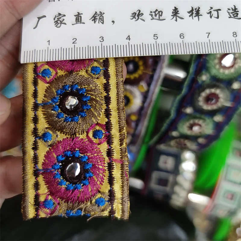 Sequins Lace Trims Webbing Embroideried Ribbons Fabric Dress Bag DIY Sewing Accessories 1 Yards Lace Fabric Lace Sewing Supplies Lace Garment Accessories
