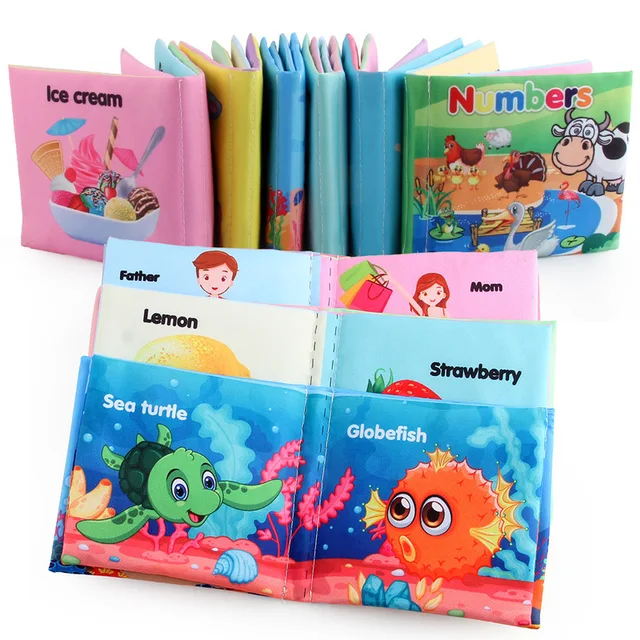 0-12 Months Baby Cloth Book Intelligence Development Soft Learning Cognize Reading Books Early Educational Toys Readings 1