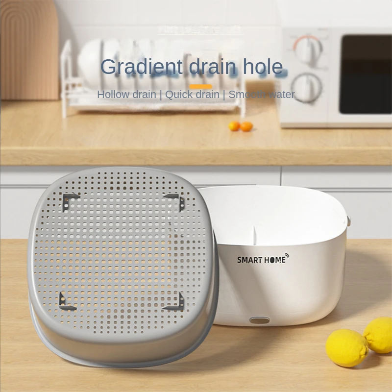 Fruit and Vegetable Purifier Large Capacity Ultrasonic Electric Hollow Drainage Basket Fruit and Vegetable Automatic Cleaner