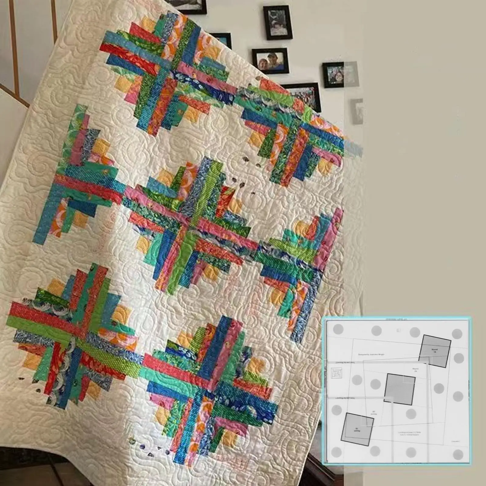 Transparent Acrylic Log Cabin Quilt Ruler-Creative Grids Trim Tool for Accurate Quilting