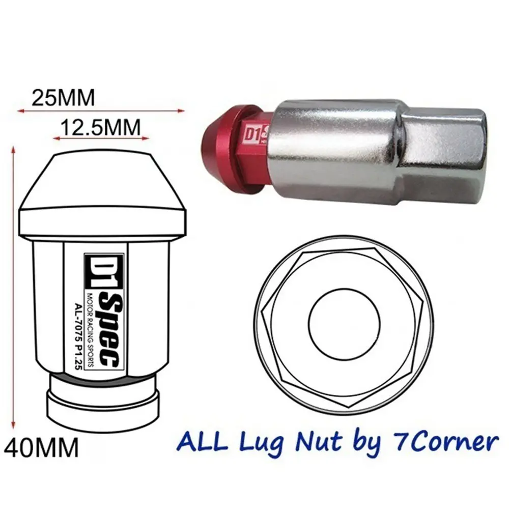 EPMAN-D1 Spec Jdm Racing Wheel Lug Nuts M12 X 1.25MM / M12 X 1.5MM 20PCS For Nissan Subaru Suzuki EP-NU670