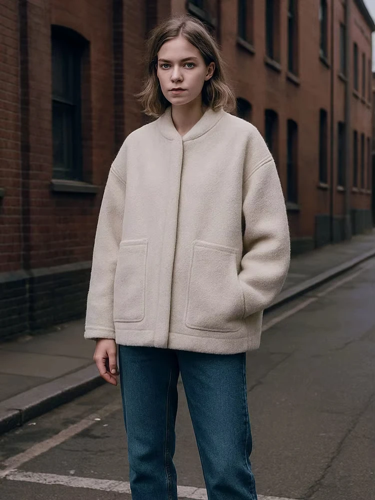 HH Women Elegant Fashion Bomber Jacket Long Sleeve Single Breasted Coats Casual Solid Office Lady Chic Outerwear