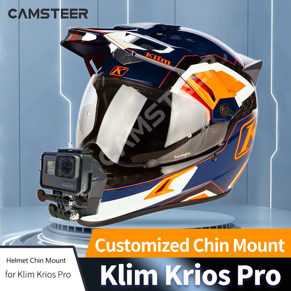 Camsteer Custom Cnc Aluminium Klim Krios Pro Helmet Chin Mount Per Gopro Max Hero 10 9 Insta360 One X2 Dji Akaso Yi Camera