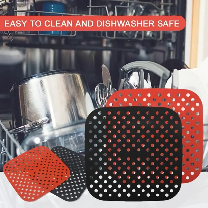 Reusable Air Fryer Silicone Mat Non-stick Baking Mat Pastry Tools Bakeware Oil Mats Cake Grilled Saucer Kitchen Accessories