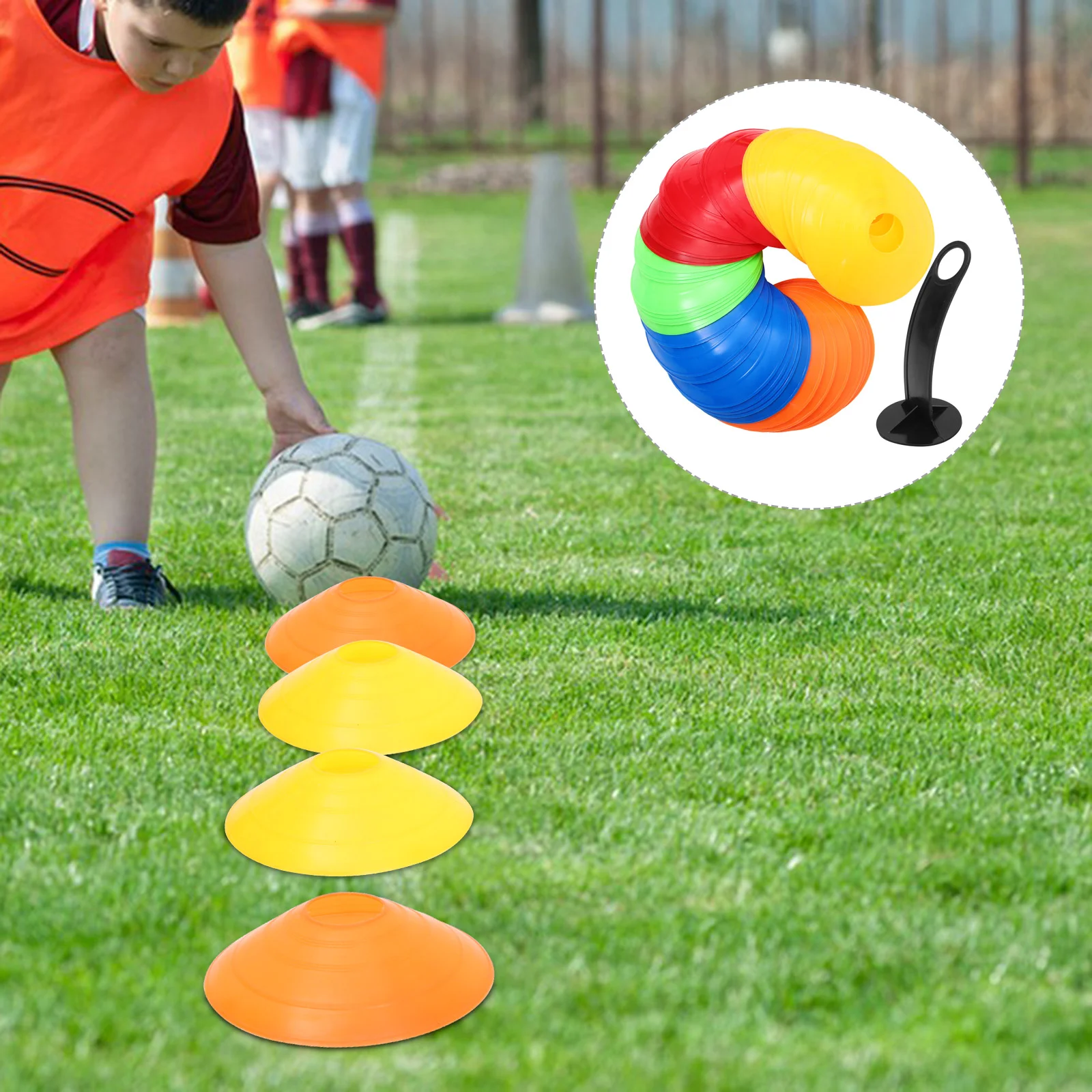 Soccer Balls Logo Plate Training Cone Football Obstacle Cones for Sports Agility Hurdles