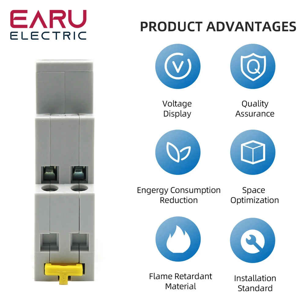 Din Rail 18mm Voltage Current HZ Meter AC 80-500V 220V 380V 100A Modular Voltmet