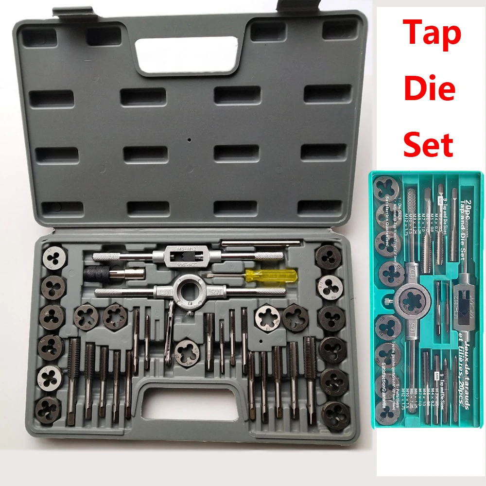 40/20 In 1 Tap And Die Set M3 M12 Male Thread Screw Threading Tool Kit Alloy Steel Female Mechanical Professional Tools Machine tap and die set screw tap set