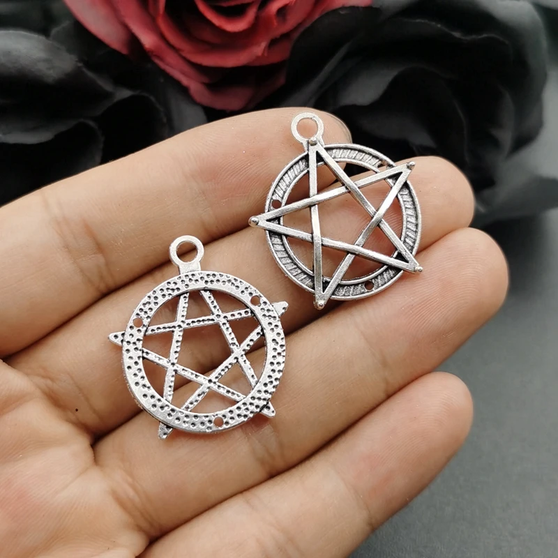 

5pcs 30*27mm Antique Silver Color Pentagram Connector Charms Pendant Alloy Charms for Jewelry Making DIY Jewelry Findings