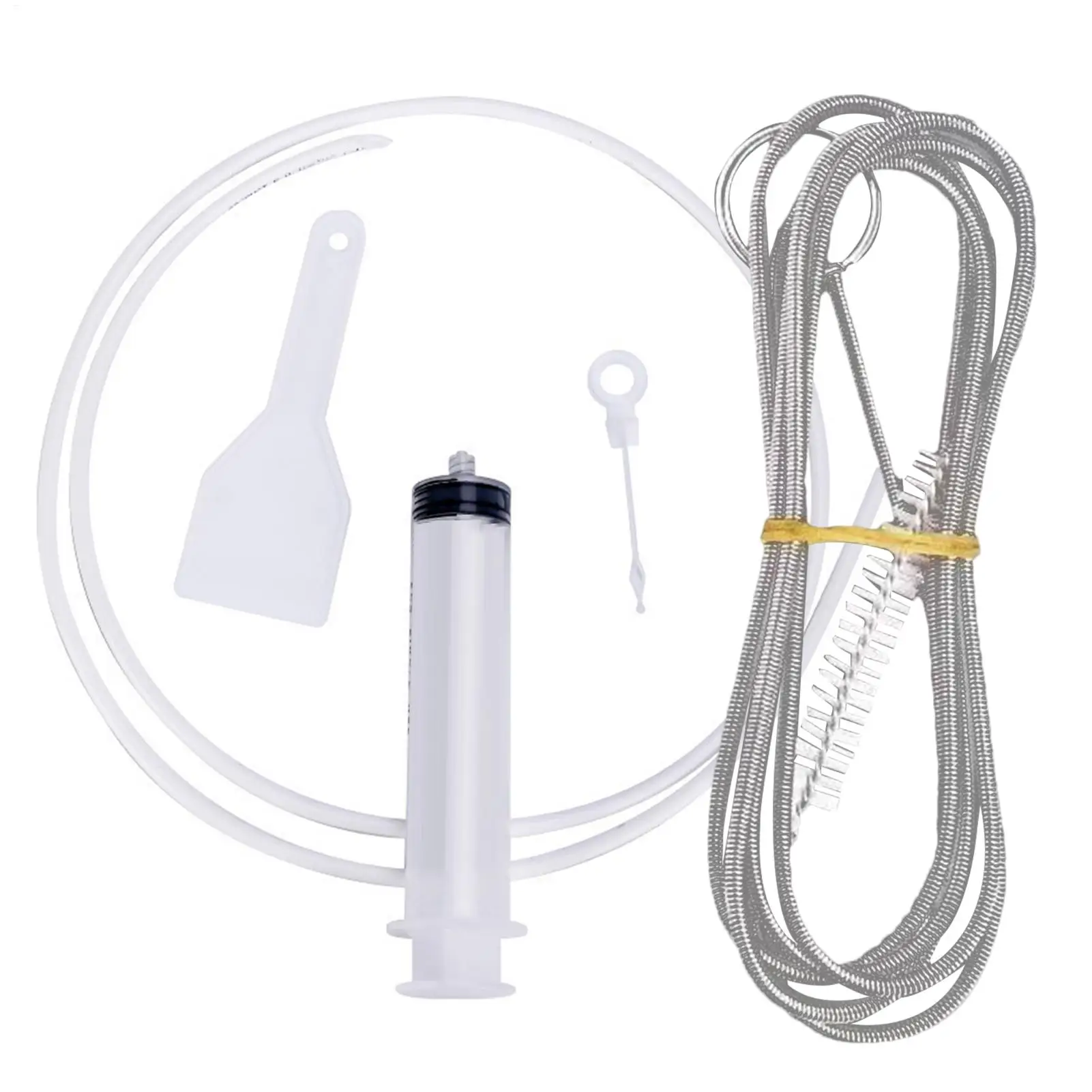 Fridge Dredging Kit Flexible Refrigerator Scrub Brush Reusable Fridge Drain Hole Dredging Remover Cleaning Syringe Shovel