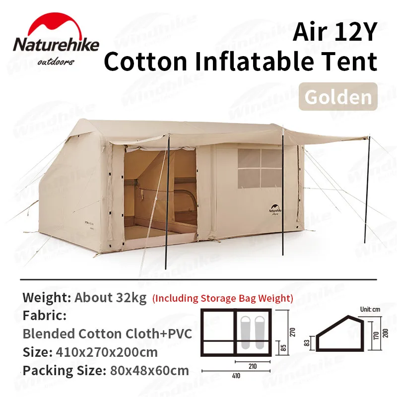 Naturehike Air12Y インフレータブルテント 2-4 人綿布テント屋外