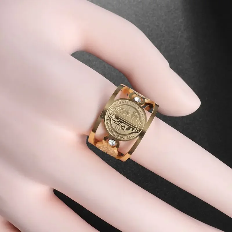 Stainless Steel Rings Signet Protection Amulet Seal of The Seven Archangels Solomon Kabbalah Chunky Stars Fashion Ring