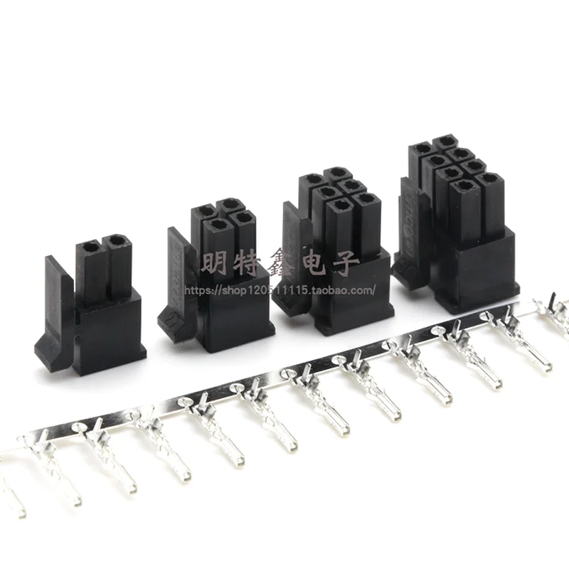 

10sets MX3.0 3.0mm Pitch Micro-Fit 3.0 Connector Housing 2*1/2/3/4/5/6/8/10/12 Pin Male shell + Terminal 43030 2P/3P/4P/5P