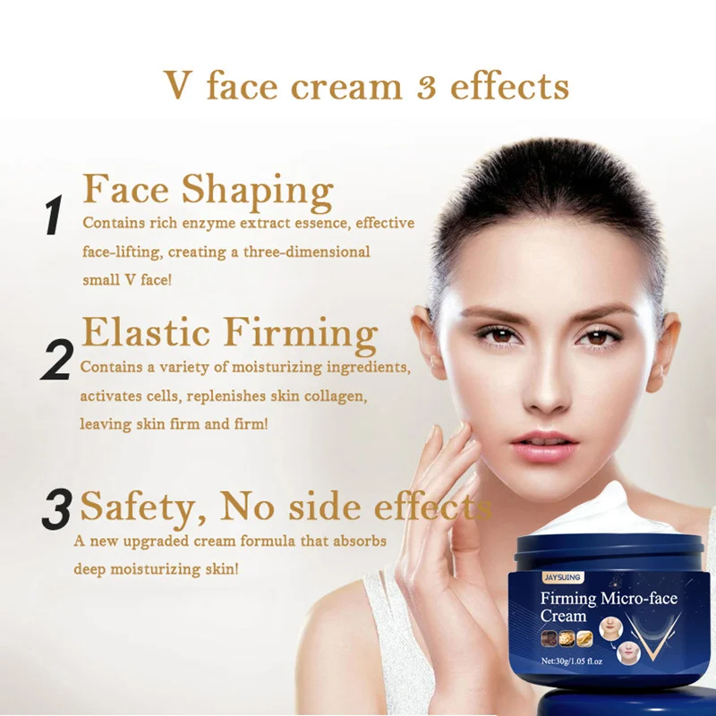 V-Shape Face Slimming Cream Effective Lifting Up V Double Chin Cheek Slimming Firming Reshaped Face Counter Anti-aging Skin Care