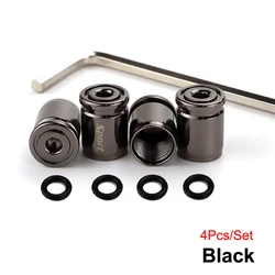 Zinc Alloy Anti - Theft Tire Valve Stem Caps - Durable Sport Edition for Vehicles and Bicycles (Black)