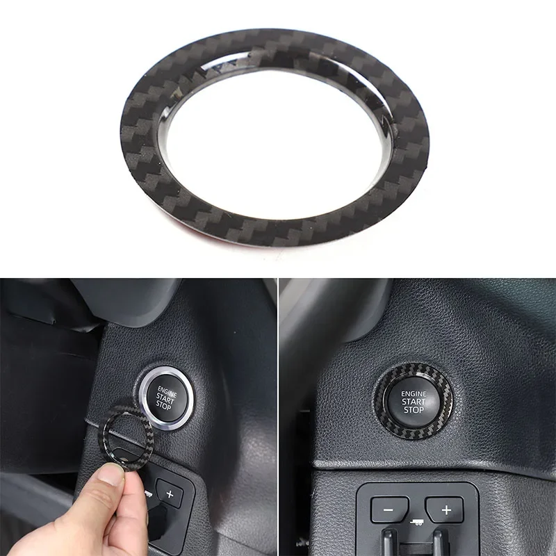 

For Toyota Tundra 2022 ABS Carbon Fibre Car One-button Start Decorative Ring Ignition Switch Ring Decorative Sticker Accessories