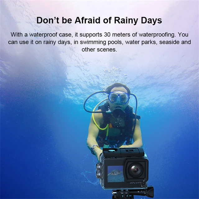 SJCAM SJ4000 Dual Screen 4K Action Camera 30M Waterproof Anti-Shake HD Sports Video Action Cameras Motorcycle Bicycle Helmet 3