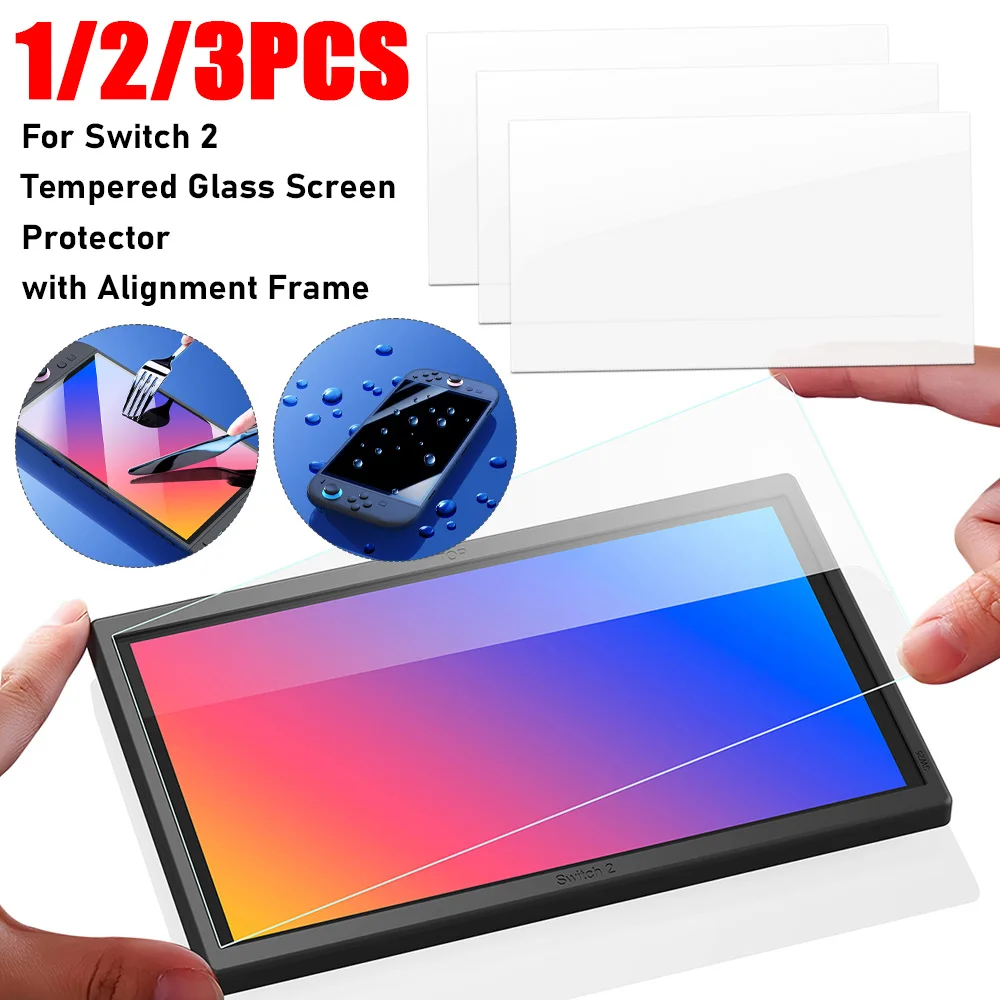 【Wireless】 1/2/3PCS Tempered Glass Screen Protector for Nintendo Switch 2 Anti-Scratch Protective Film for Nintendo Switch 2 Game Console