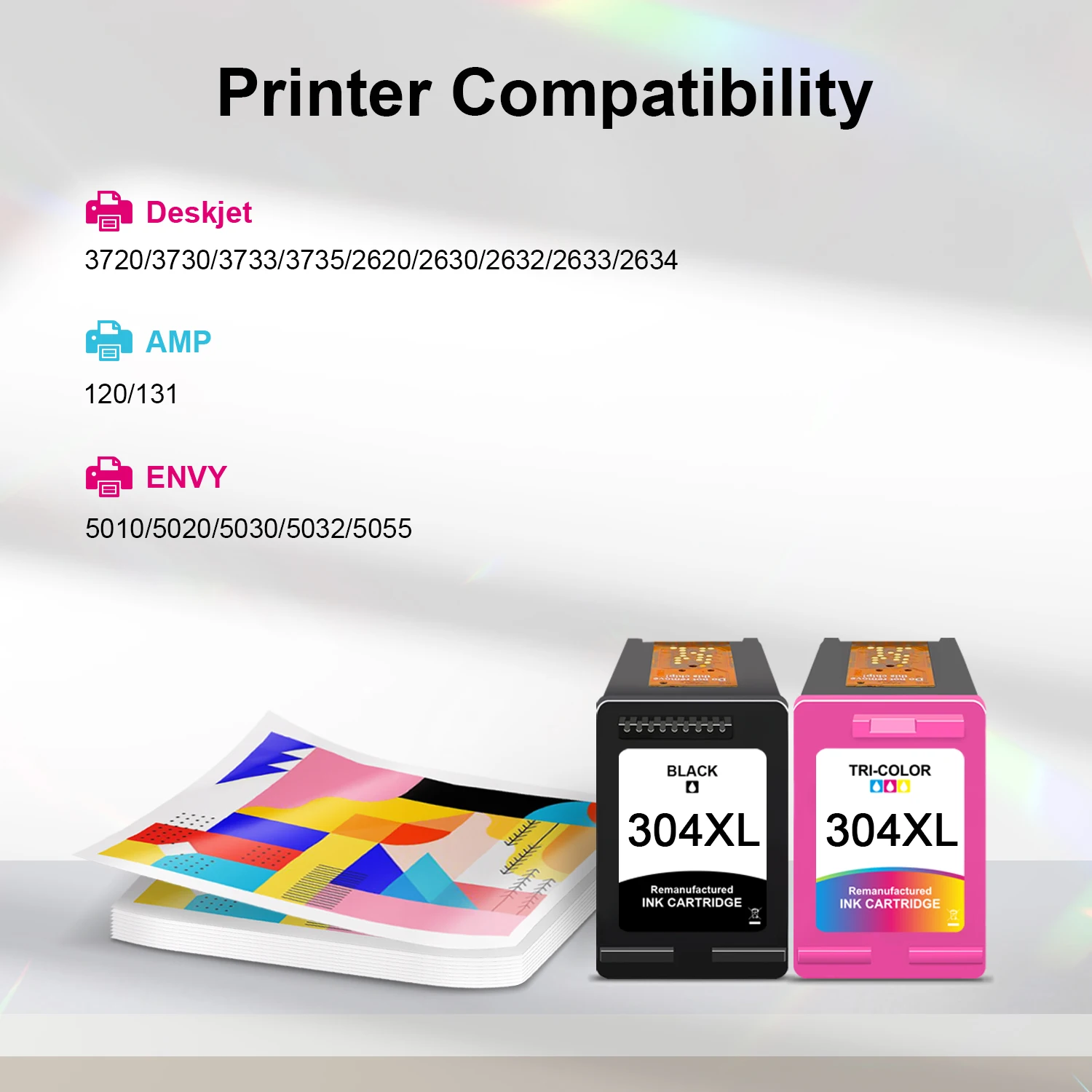 Ink Cartridge Printer Supplies Compatible for hp 304 XL 304XL Black Tri-Color Ink