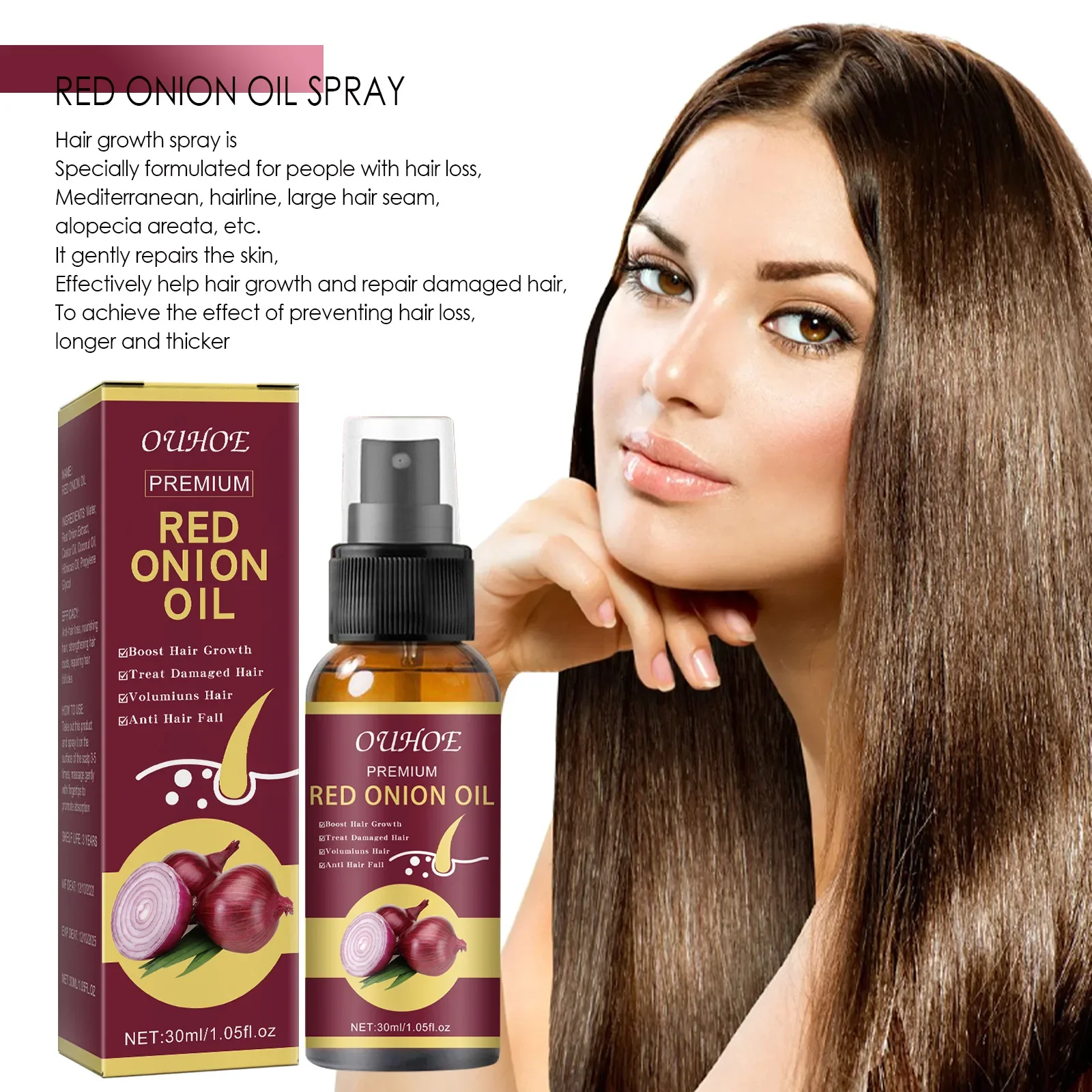 Description Picture 6 of item3pcs Onion Black Seed Hair Oil Spray for Natural Hair Care&Growth Prevent Hair Loss Biotin Fast Hair Growth Shampoo Men&Women