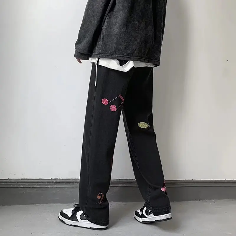 Music Notes Baggy Jeans - Artistic Pod