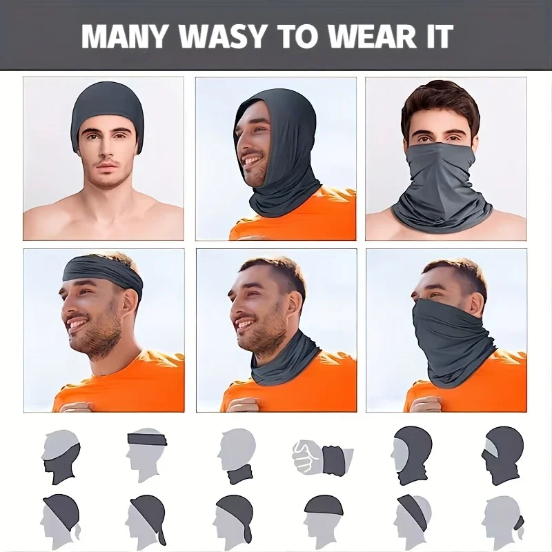 6pcs Cooling UV Protection Face Masks Breathable Windproof Balaclava for Outdoor Activities Soft Polyester Blend