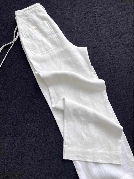 Women's Linen Pants Anti-Wrinkle Breathable Loose Fit Casual Trousers Comfortable Natural Waist Summer Fashion Style - 4