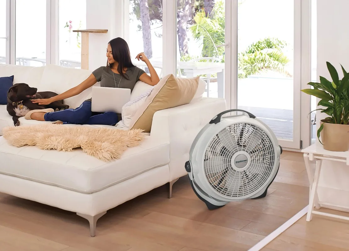 Lasko 20" Wind Machine 3- Speed Air Circulator Floor Fan, Gray, 23" High, A20301, New 5