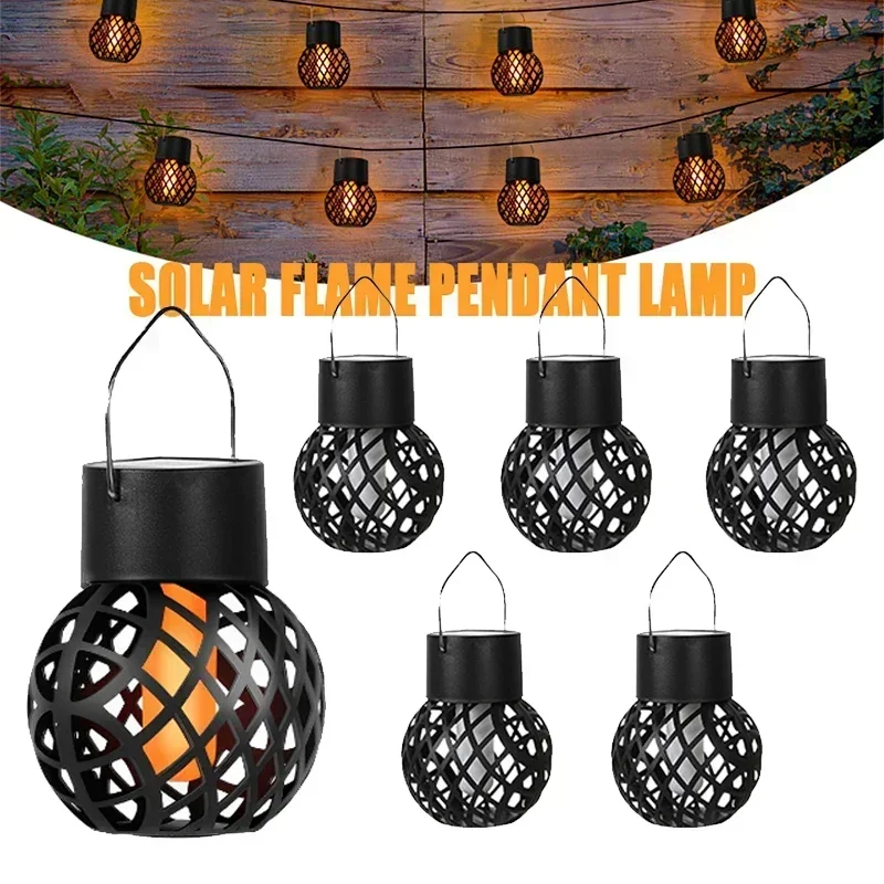 Description Picture 6 of itemSolar Simulation Flame Pendant Lamp Balcony Decoration Lamp Outdoor Waterproof Courtyard Landscape Hollow Ball Hanging Lamp