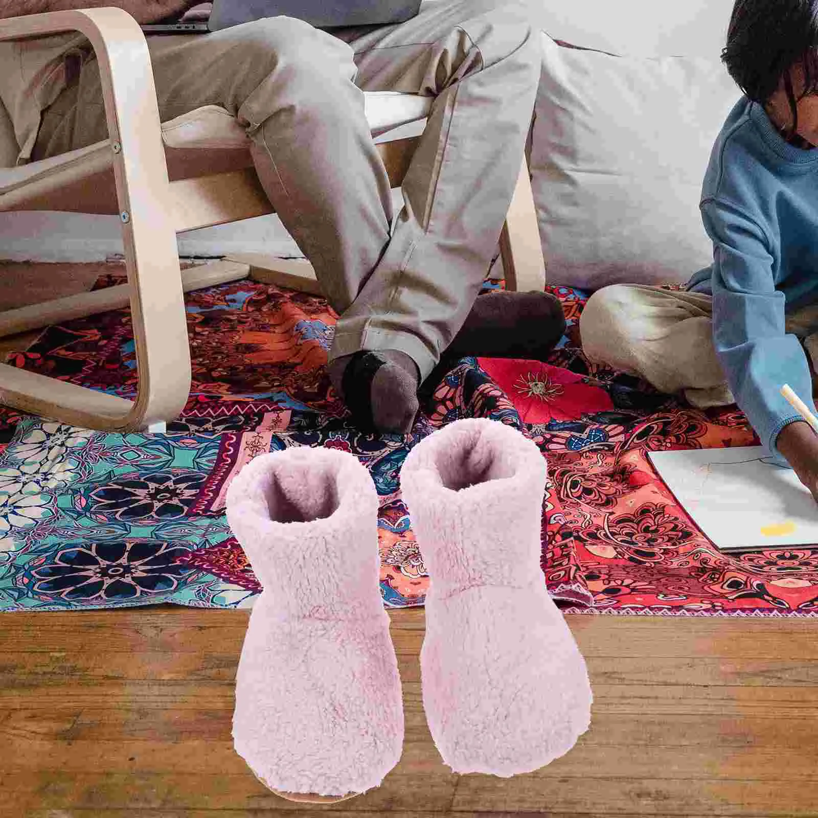 

Uonlytech Electric Heated Foot Warmer Boots Rechargeable Soft Food Heating Shoes Fast Heating Pad Warm Booties Men Women