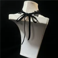 Collier ras du cou gothique en velours pour femmes, avec pendentif goutte d'eau en forme de fleur, Punk, bijoux élégants, accessoire de fête 4