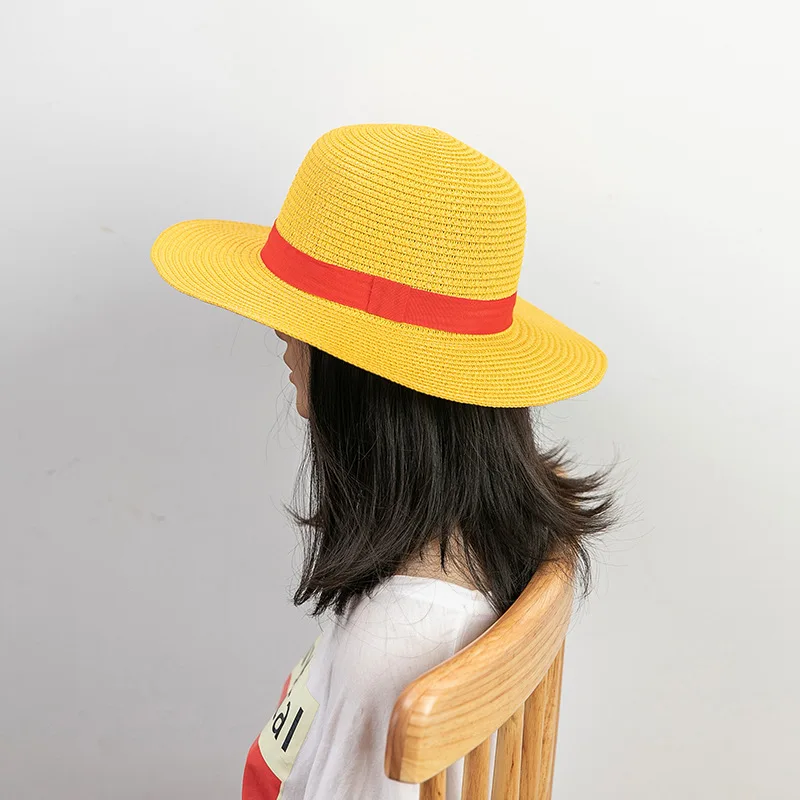 Luffy Straw Hat Anime Cartoon Cosplay Caps Accessories Summer Sun Hat Sunshade Parent-Child Hat Luffy Hat for Women Men 2