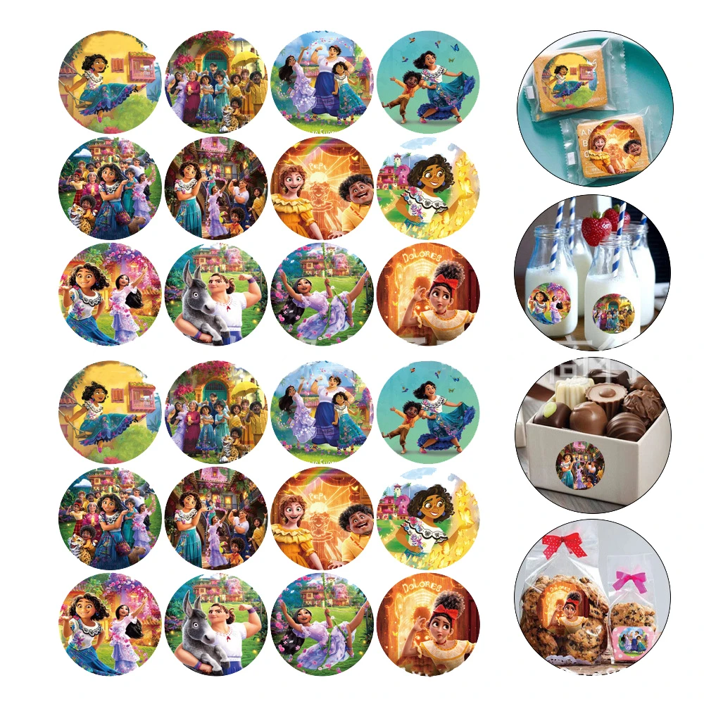 24 stuks disney pixar encanto thema stickers ronde stickers verjaardagsdecoraties feest wegwerp servies benodigdheden| | - AliExpress