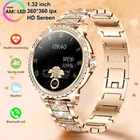 2024 New Gold Luxury Smart Watch Women 1.32Inch HD Screen Sports Custom Dial Heart Rate Voice Call Smart watch For Gift Ladies 1