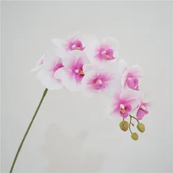 Elegant 98cm Artificial Butterfly Orchid Arrangement for Wedding and Home Decor (9 heads Purple core)