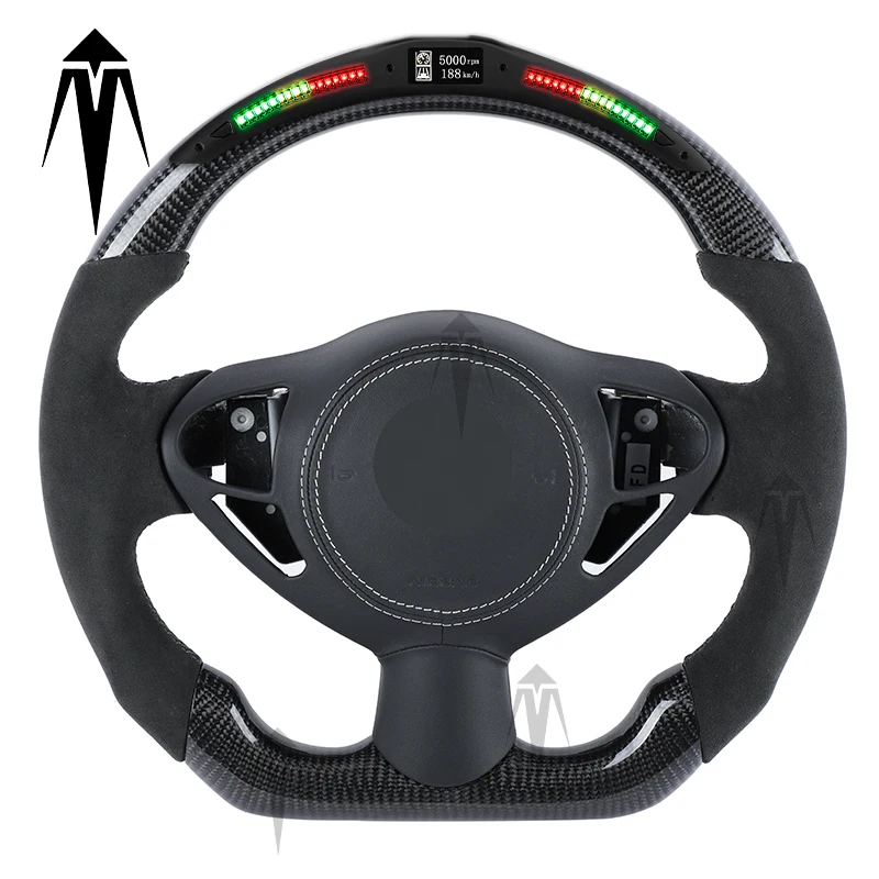 

For FX35 FX37 QX70 ESQ Custom Alcantar-a carbon fiber steering wheel