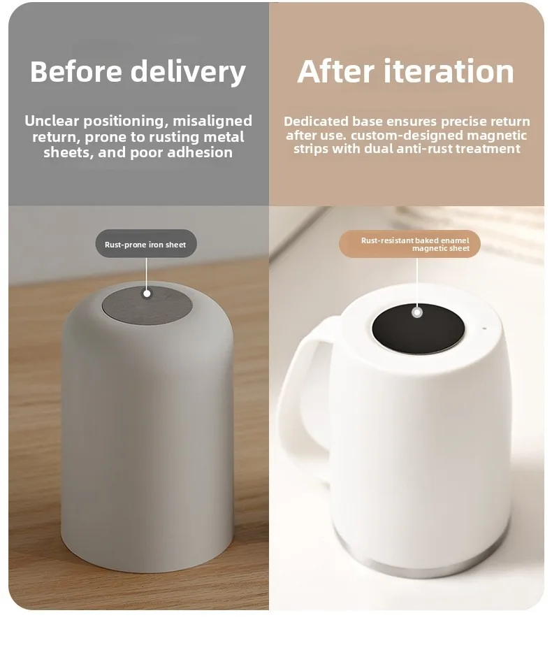 Magnetic Toothbrush Holder With Stainless Steel Cup For Bathroom_voghion.com