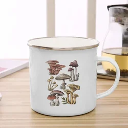 Women's Creative Mushroom Enamel Mug - Travel Tea & Coffee Cup with Handle, Perfect - 360ml (10Mush007)